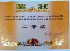 ?；@球隊在2010“運動成都”籃球年--后備人才系列選拔賽成都市青少年籃球錦標賽丙組中榮獲二等獎