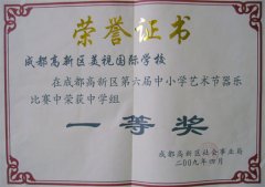 成都高新區第六屆藝術節集體項目獲獎名單。