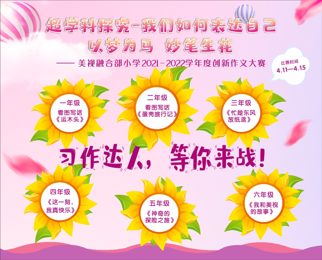 以夢(mèng)為馬 妙筆生花——美視融合部小學(xué)2021-2022學(xué)年度創(chuàng)新作文大賽